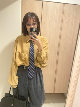 「アイテム（ネクタイ）」を使った、nuhe2さん（レディース・163cm）の秋コーディネート