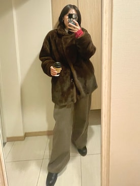 「anuke（アンヌーク）のアイテム」を使った、nuhe2さん（レディース・163cm）の冬コーディネート