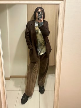 「アイテム（Tシャツ/カットソー、その他）」を使った、nuhe2さん（レディース・163cm）の冬コーディネート