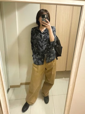 「アイテム（チノパンツ）」を使った、nuhe2さん（レディース・163cm）の秋コーディネート