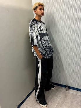 「アイテム（スウェットパンツ）」を使った、AKさん（メンズ・180cm）の夏コーディネート