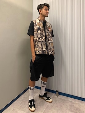 「ベスト」｜「アイテム（ジャケット/アウター）」を使った、AKさん（メンズ・180cm）の夏コーディネート