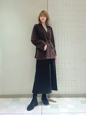 moekaさん（レディース・174cm）の冬コーディネート