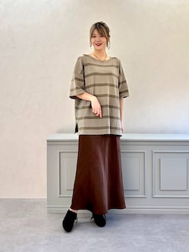 「ORiental TRaffic（オリエンタルトラフィック）のサテン バレエコア レースアップ シューズ /61125（ドレスシューズ、ブラック系）」を使った、moekaさん（レディース・174cm）の夏コーディネート
