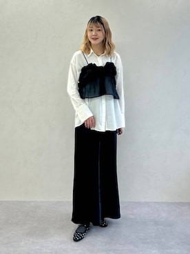 「フラットパンプス」｜moekaさん（レディース・174cm）の春コーディネート