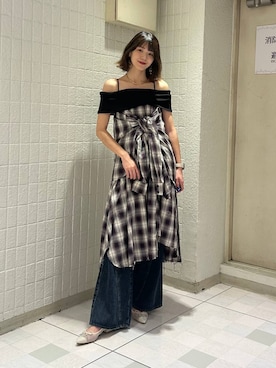「アイテム（バレエシューズ）」を使った、moekaさん（レディース・174cm）の夏コーディネート