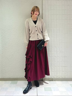 moekaさん（レディース・174cm）の冬コーディネート