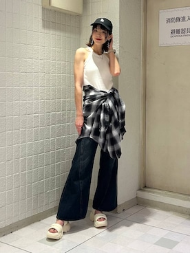 「厚底」｜moekaさん（レディース・174cm）の夏コーディネート