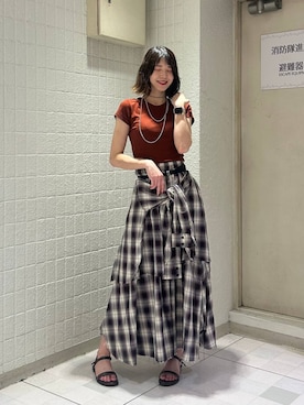 「WA ORiental TRaffic（ダブルエーオリエンタルトラフィック）のアイテム」を使った、moekaさん（レディース・174cm）の夏コーディネート