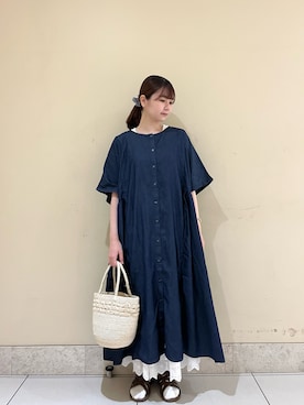 「白スカート」｜「アイテム（その他）」を使った、🧸まゆ🐰さん（レディース・158cm）の夏コーディネート