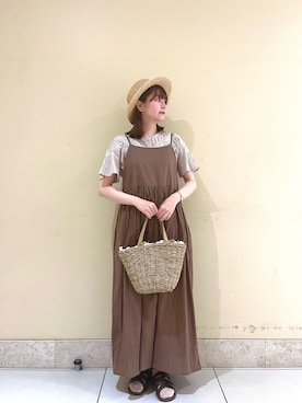 「レースブラウス」｜「アイテム（その他）」を使った、🧸まゆ🐰さん（レディース・158cm）の夏コーディネート