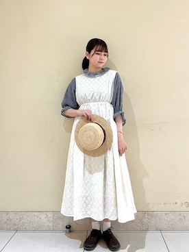 「レースブラウス」｜「アイテム（その他）」を使った、🧸まゆ🐰さん（レディース・158cm）の春コーディネート