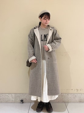 「リバーシブル」｜「アイテム（ローファー）」を使った、🧸まゆ🐰さん（レディース・158cm）の冬コーディネート
