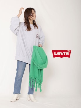 「Ungrid（アングリッド）のアイテム（マフラー）」を使った、山本泰羽さん（レディース・162cm）の秋コーディネート