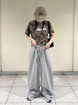 「アイテム（スウェットパンツ）」を使った、IROさん（レディース・156cm）の夏コーディネート