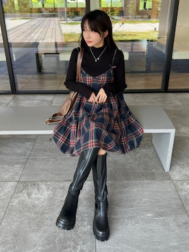 「キャミワンピ」｜IROさん（レディース・156cm）の秋コーディネート