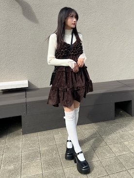 「ハイソックス」｜IROさん（レディース・156cm）の冬コーディネート