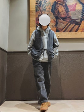 「epnok（エプノック）のアイテム（ベスト）」を使った、kananさん（メンズ・170cm）の春コーディネート