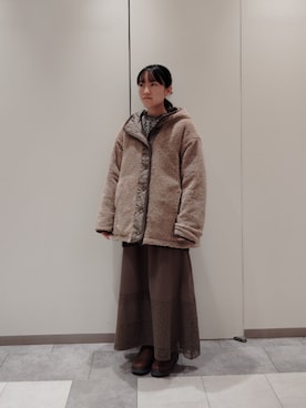 「Samansa Mos2（サマンサ モスモス）のアイテム（ブルゾン）」を使った、ななさん（レディース・150cm）の冬コーディネート
