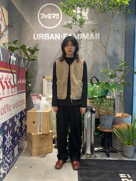 「アイテム（ダウンベスト）」を使った、k0k0k0k0さん（メンズ・175cm）の冬コーディネート