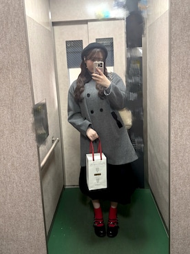 「アイテム（ハンチング/ベレー帽）」を使った、Chacoさん（レディース・165cm）の冬コーディネート