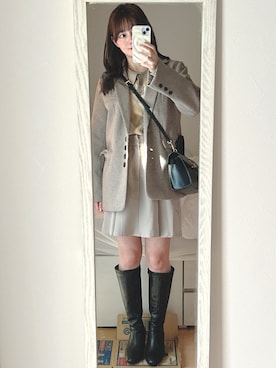 「アイテム（テーラードジャケット）」を使った、manami さん（レディース・159cm）の秋コーディネート