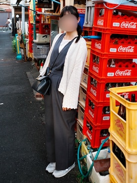「アイテム（オールインワン・サロペット）」を使った、manaさん（レディース・159cm）の秋コーディネート
