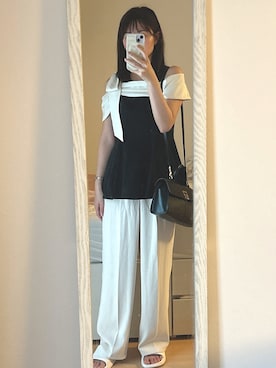 「CAFUNE（カフネ）のアイテム」を使った、manami さん（レディース・159cm）の夏コーディネート