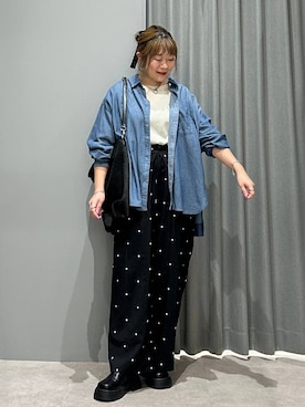 「LEPSIM（レプシィム）のボリュームサボ　636538（その他シューズ、ブラック系）」を使った、ばねさん（レディース・158cm）の春コーディネート