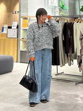 「LEPSIM（レプシィム）のイージーバギーデニム　290477（デニムパンツ）」を使った、ばねさん（レディース・158cm）の秋コーディネート