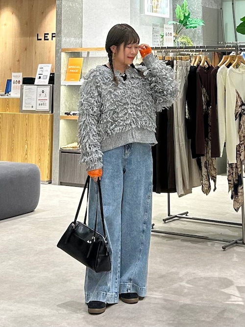 LEPSIM 〔今季〕デニムイージーパンツケミカルグレー 新品未使用未開封 レプシィム 今季新作イージーバギーデニム ケミカルグレー18