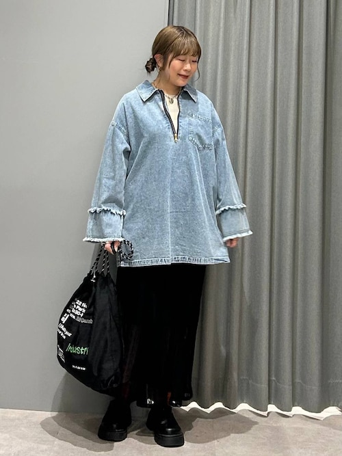 産前・産後対応】マタニティ/デニムZIPチュニック 638893 産前・産後対応】マタニティ/デニムZIPチュニック 638893