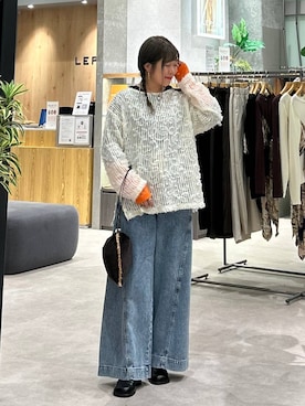「LEPSIM（レプシィム）のイージーバギーデニム　290477（デニムパンツ）」を使った、ばねさん（レディース・158cm）の秋コーディネート
