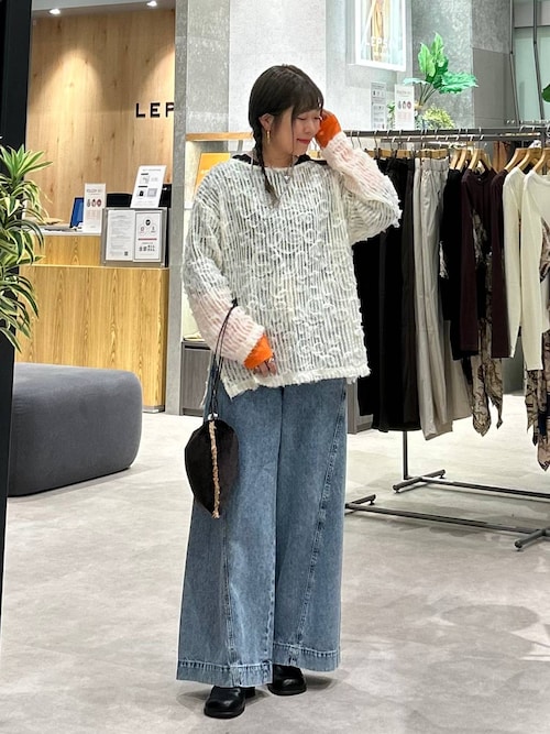 セール】ニュアンス柄レーシー長袖プルオーバー 242889（Tシャツ