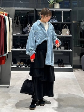 「アイテム（ピアス（両耳用））」を使った、ばねさん（レディース・158cm）の秋コーディネート