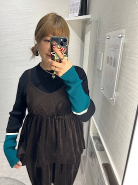 「体型カバー」｜「アイテム（オールインワン・サロペット）」を使った、ばねさん（レディース・158cm）の冬コーディネート