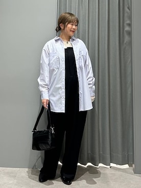 「アイテム（マタニティウェア/グッズ、ブルー系）」を使った、ばねさん（レディース・158cm）の春コーディネート