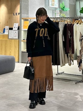 「ピアス」｜「アイテム（サンダル）」を使った、ばねさん（レディース・158cm）の秋コーディネート