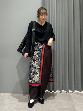 「LEPSIM（レプシィム）の《リネンライクドライシリーズ》切り替えパンツ　638925（その他パンツ、ブラウン系）」を使った、ばねさん（レディース・158cm）の春コーディネート