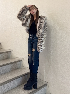 「アイテム（ブルゾン、その他）」を使った、hinaさん（レディース・154cm）の秋コーディネート