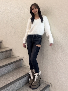 hinaさん（レディース・154cm）の冬コーディネート