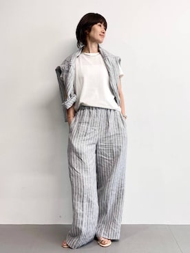 「アイテム（バングル/リストバンド）」を使った、yumi.さん（レディース・165cm）の春コーディネート