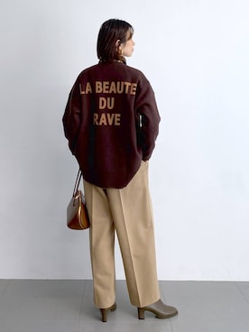 「BARNYARDSTORM（バンヤードストーム）のBARNYARDSTORM / マシュマロワイドパンツ【撥水・セットアップ対応】（スラックス）」を使った、yumi.さん（レディース・165cm）の秋コーディネート