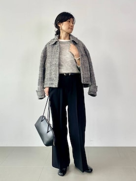 「アイテム（バングル/リストバンド）」を使った、yumi.さん（レディース・165cm）の秋コーディネート