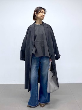 「アイテム（チェスターコート）」を使った、yumi.さん（レディース・165cm）の冬コーディネート