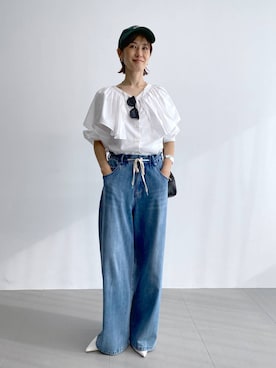 「デニム_バンヤードストーム」｜yumi.さん（レディース・165cm）の夏コーディネート