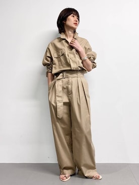 「アイテム（バングル/リストバンド）」を使った、yumi.さん（レディース・165cm）の春コーディネート