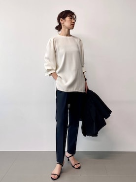 「オケージョン」｜「アイテム（スリッポン）」を使った、yumi.さん（レディース・165cm）の冬コーディネート