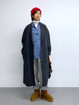 「アイテム（チェスターコート）」を使った、yumi.さん（レディース・165cm）の秋コーディネート