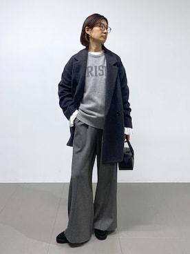 「アイテム（ピーコート）」を使った、yumi.さん（レディース・165cm）の秋コーディネート